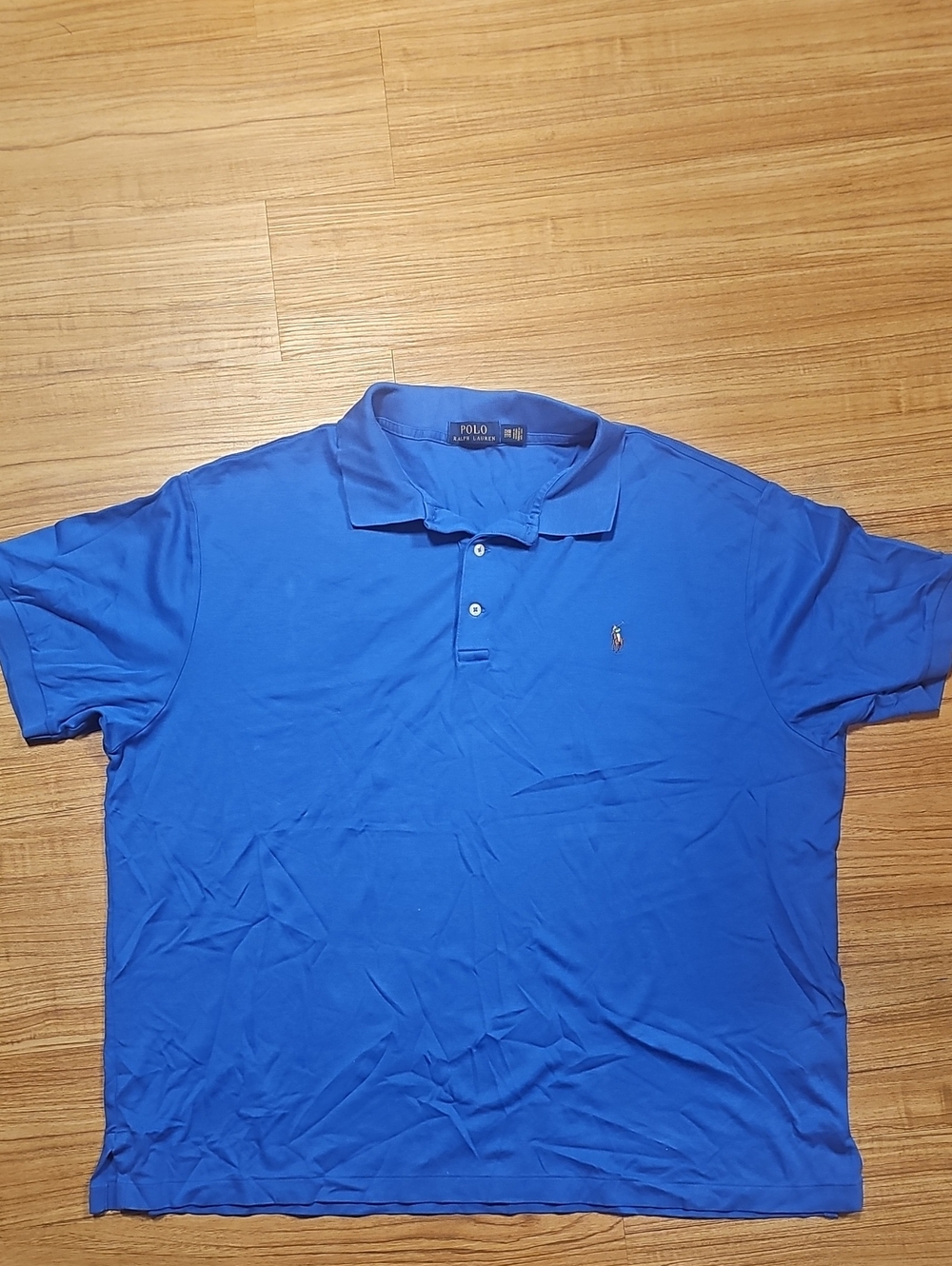Mens  Ralph Lauren Soft Cotton Short Sleeve Polo Blue. Size 2XB